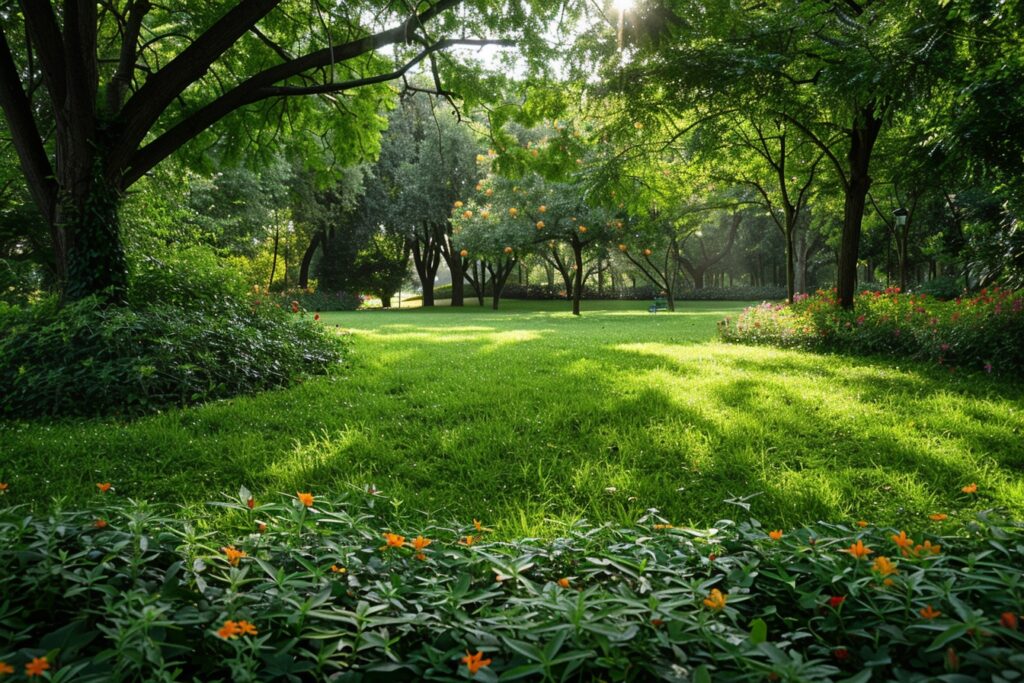 Famille profitant d'un pique-nique dans le parc verdoyant à Argenteuil, illustrant les espaces verts accueillants pour un déménagement serein